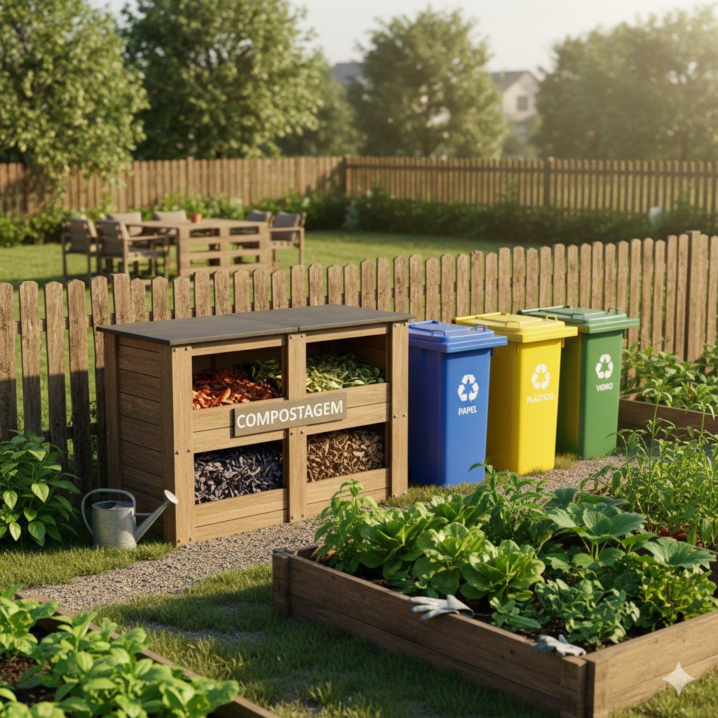 Pessoa usando caixa organizadora feita de papelão reaproveitado. descarte correto