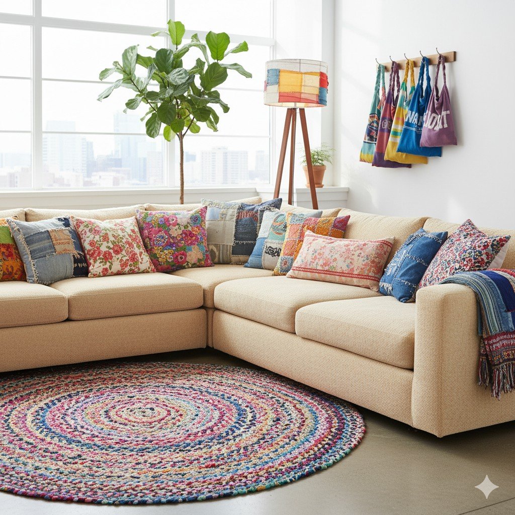 Como Reaproveitar Roupas e Tecidos Velhos em Projetos Sustentáveis para Casa